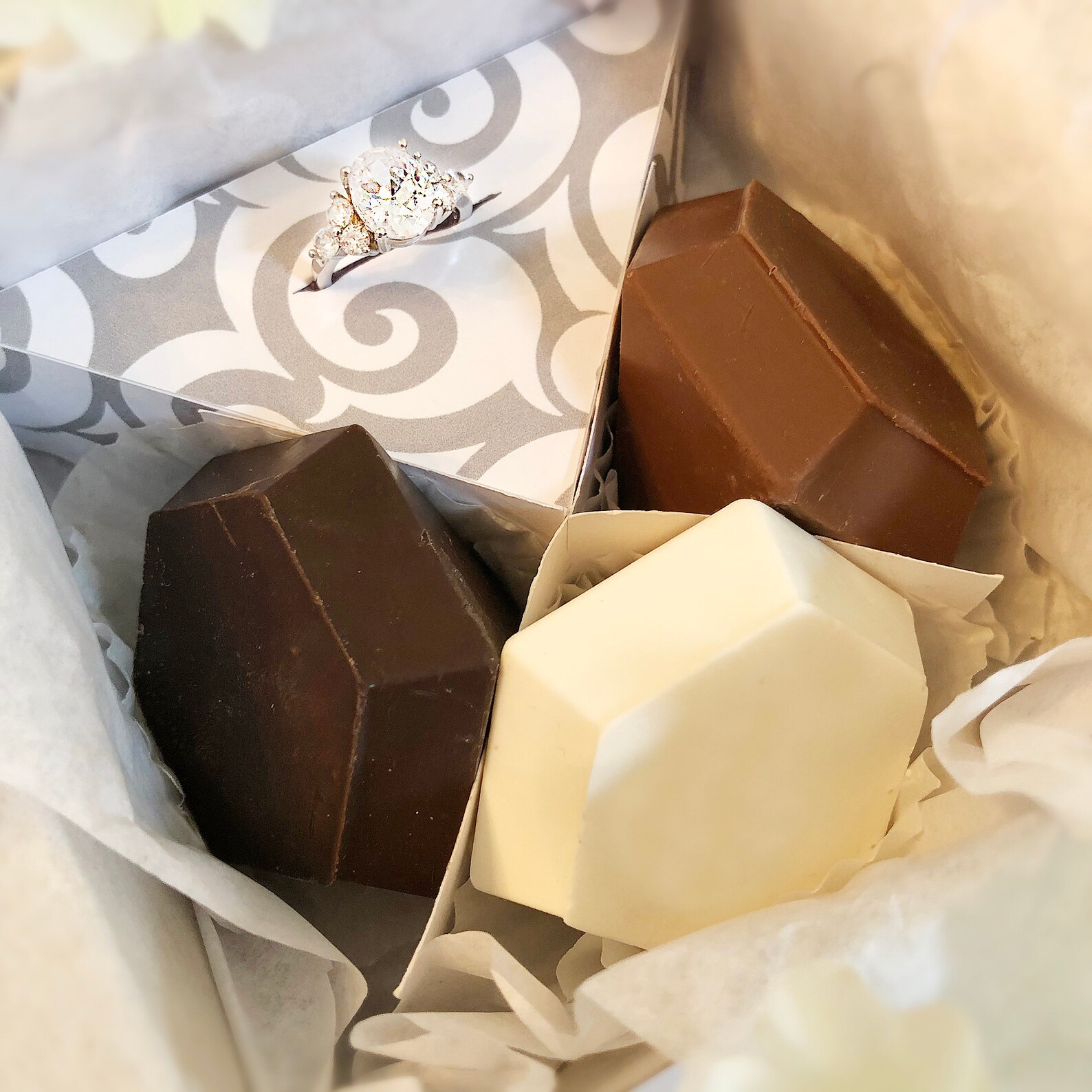 Gemstone Ring & Diamond Shaped Chocolates Chocolate Diamonds Etsy