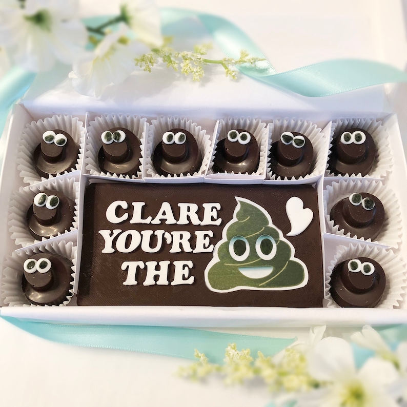 Personalized Poop Emoji Chocolates You're the Shit Etsy