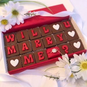 Will You Marry Me Chocolate Proposal with Ring - Chocolate Marriage Proposal - Unique Marriage Proposal - Marry Me Chocolate Box