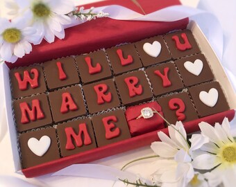 Will You Marry Me Chocolate Proposal with Ring - Chocolate Marriage Proposal - Unique Marriage Proposal - Marry Me Chocolate Box