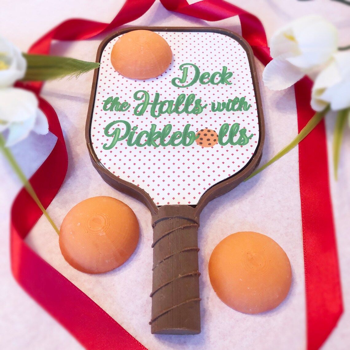 Deck The Halls with Pickleballs Chocolate Pickleball Paddle Etsy