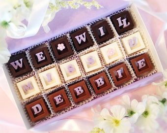 We Will Miss You Chocolates - Personalized Chocolate Retirement Gift - Goodbye Chocolate Gift - Retirement Gift - Going Away Gift