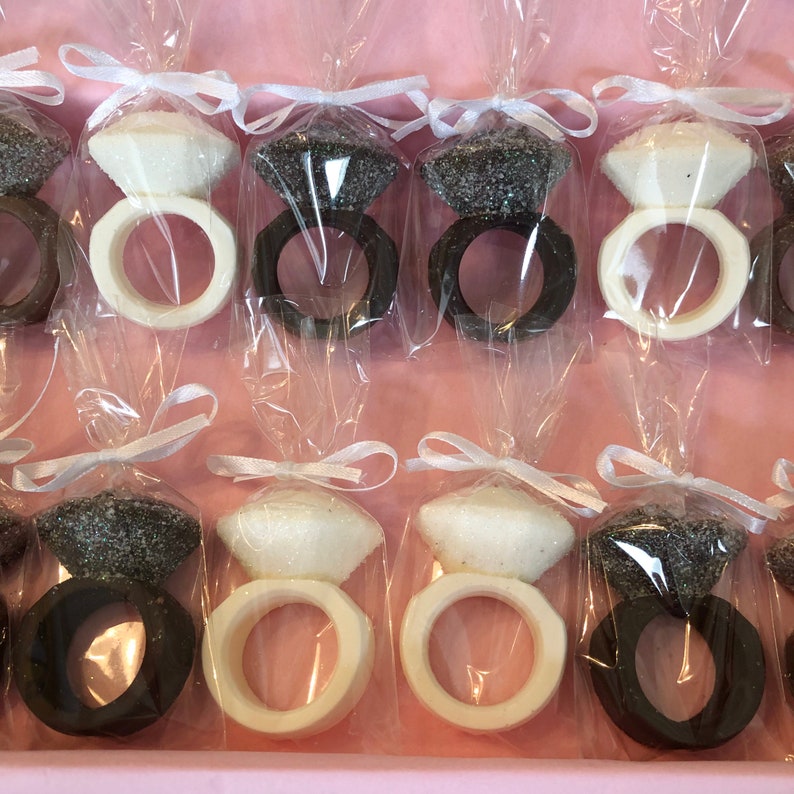 12 or 8 Chocolate Engagement Ring Party Favors Ring Shaped Etsy