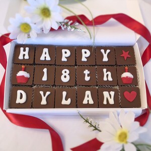 Personalized Birthday Chocolates Custom Chocolate Birthday Gift Unique Birthday Gifts Birthday Chocolates Chocolate Gift for Him image 4