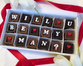 Will You Be My Man Chocolates - Boyfriend Proposal Chocolates - Relationship Gift - Will You Be My Guy - Boyfriend Gift - Gift for Boyfriend