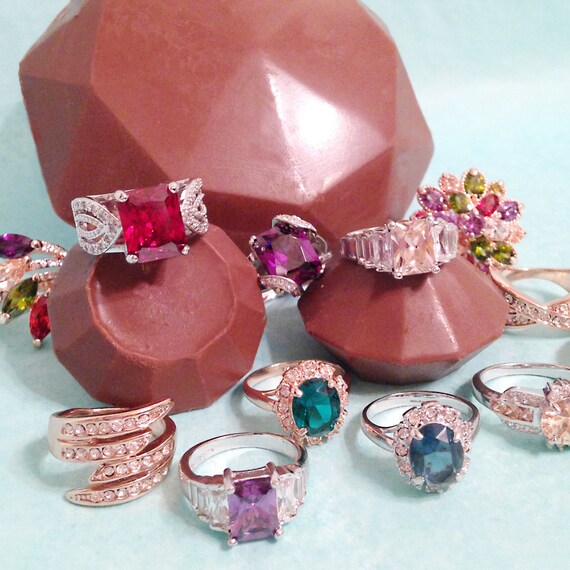 Items similar to Milk Chocolate Diamond with sparkling ring Gemstone Ring with DiamondShaped