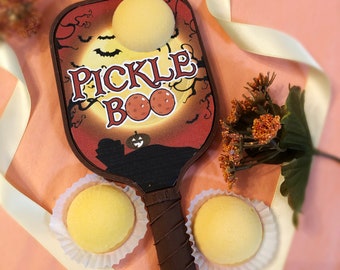 Pickle Boo Halloween Chocolate Pickleball Paddle - Halloween Pickleball Player Gift - Halloween Gift for Pickleball Lover