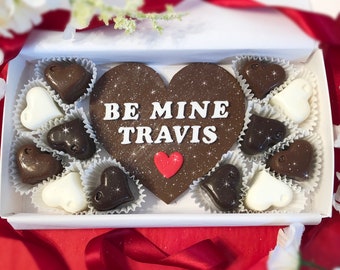 Chocolat personnalisé pour la Saint-Valentin avec du sucre bling - Grand coeur en chocolat - Coeur en chocolat personnalisé - Cadeau Saint-Valentin - Saint-Valentin personnalisé