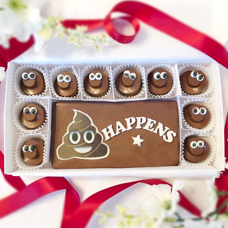 Shit Happens Poop Emoji Chocolates Poop Emoji Chocolate Chocolate Poop Gag Gift White Elephant Gift Secret Santa Gift Shit Happens image 4