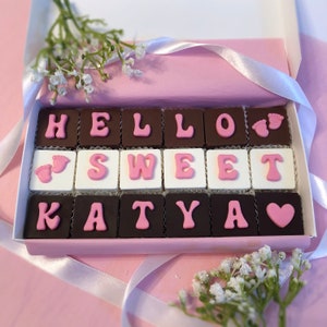 Personalized New Baby Girl Chocolate Gift Baby Girl Congratulation Chocolates New Baby Girl Gift image 7