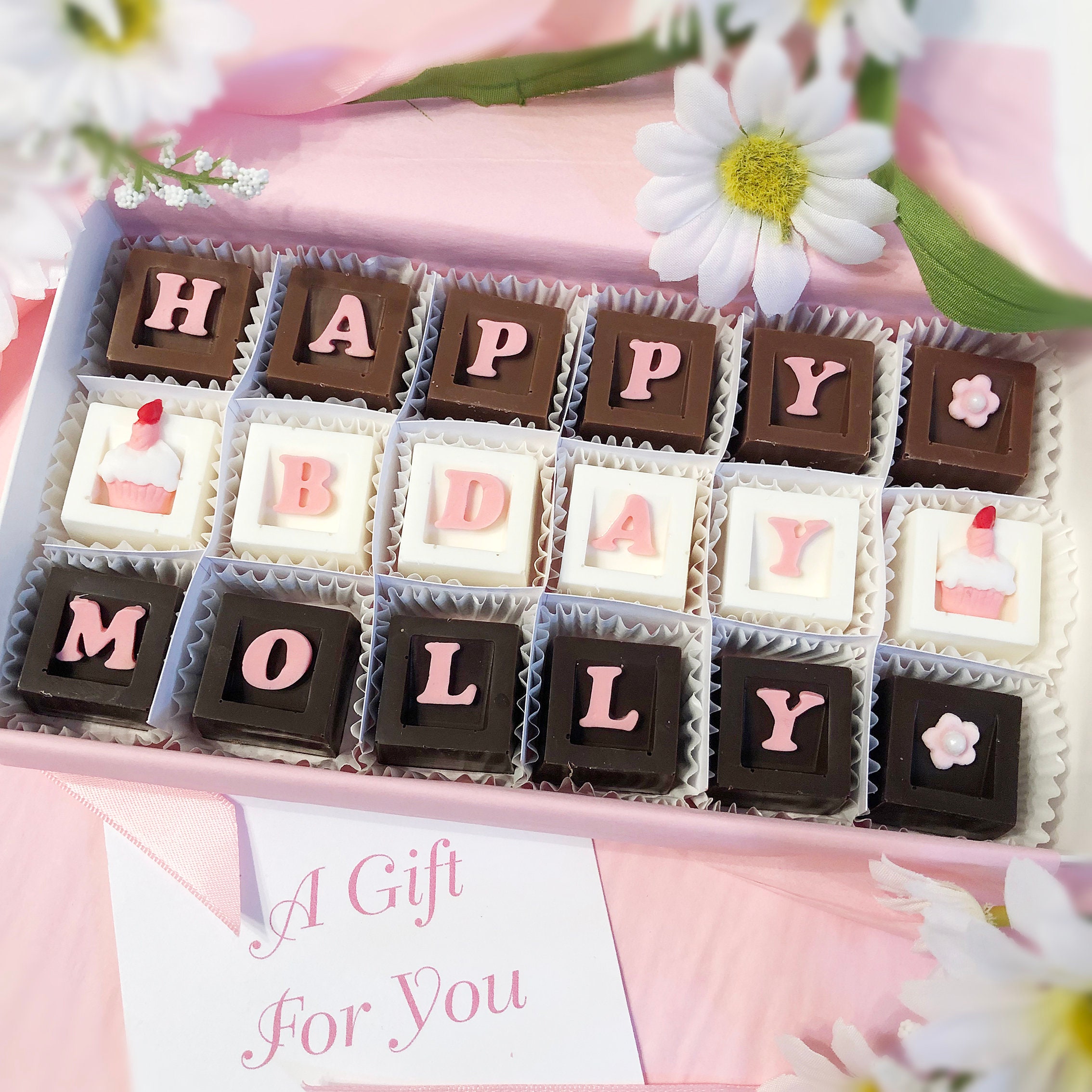 Custom Birthday Chocolates Personalized Chocolate Birthday Etsy