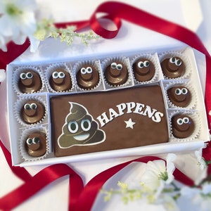 Shit Happens Poop Emoji Chocolates Poop Emoji Chocolate Chocolate Poop Gag Gift White Elephant Gift Secret Santa Gift Shit Happens image 1