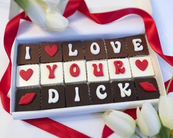I Love Your Dick Chocolates - Sexy Boyfriend Chocolates -  Naughty Chocolate Gift for Husband - I Love You Cock Anniversary Gift