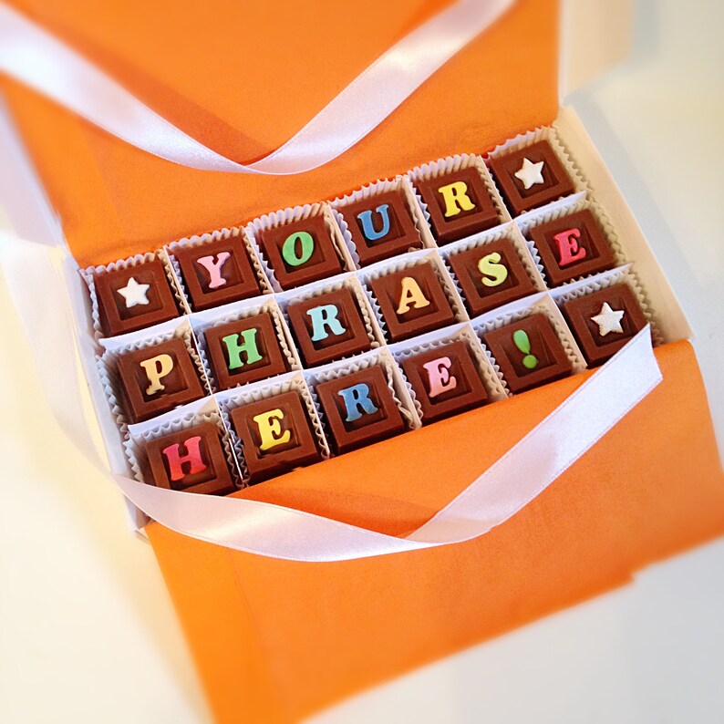 Personalized Words in Chocolate Custom Chocolate Words Etsy