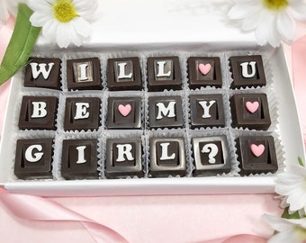 Will You Be My Girlfriend Chocolates - Girlfriend Proposal Chocolates - Be My Girl Chocolates - Ask to be Your Girl - Gift for Her