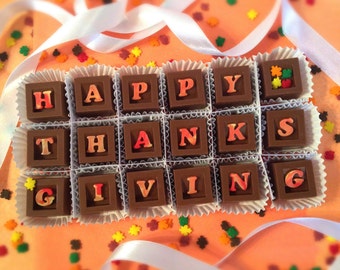 Thanksgiving Chocolates - Holiday Hostess Gift - Thanksgiving Gift - Holiday Chocolates - Chocolate Hostess Gift - Guest Gift