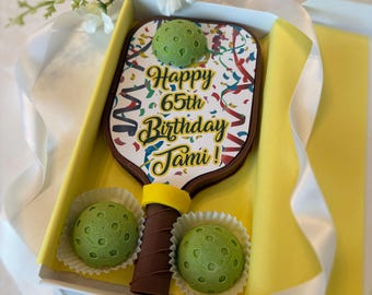 Personalized Chocolate Pickleball Paddle: Birthday Gift for Pickleball Player