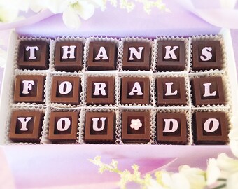 Thanks For All You Do Chocolates -  Thank You Gift - Appreciation Gift - Gift for Teacher - Thank You Doctor Gift - Nurse Thank you