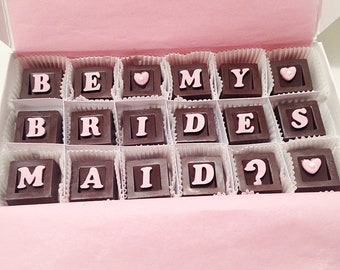 Bridesmaid Proposal Chocolate Box - Propose to Bridesmaid Gifts - Bridesmaid Gift - Will You Be My Bridesmaid - Bridesmaid Chocolate