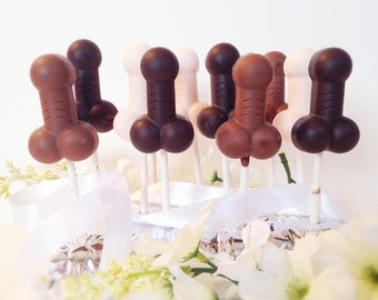 14 Penis Chocolate Pops - Bachelorette Party Favors - Chocolate Penis on a Stick - Penis Lollipops - Girl Night Out