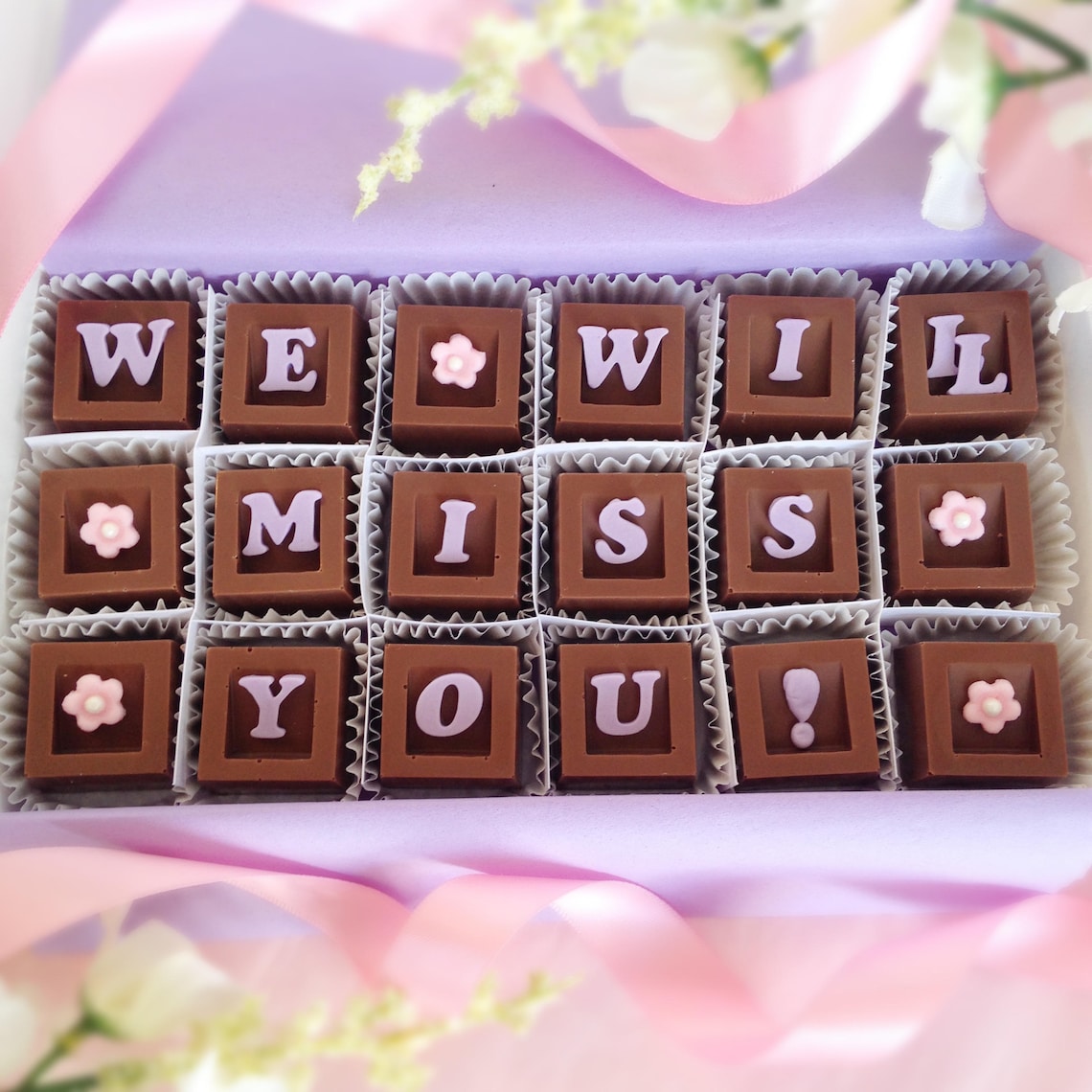 We Will Miss You Chocolates Miss You Gift Goodbye Etsy