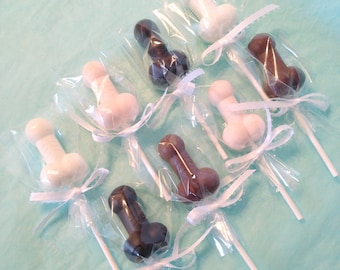 16 or 18 Bachelorette Penis Chocolate Pops - Bachelorette Party Favors - Chocolate Penis on a Stick - Penis Lollipops - Girl Night Out