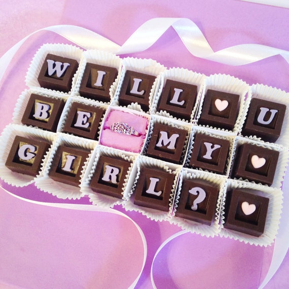 Will You Be My Girlfriend Chocolates & Gemstone Ring Be My Girl