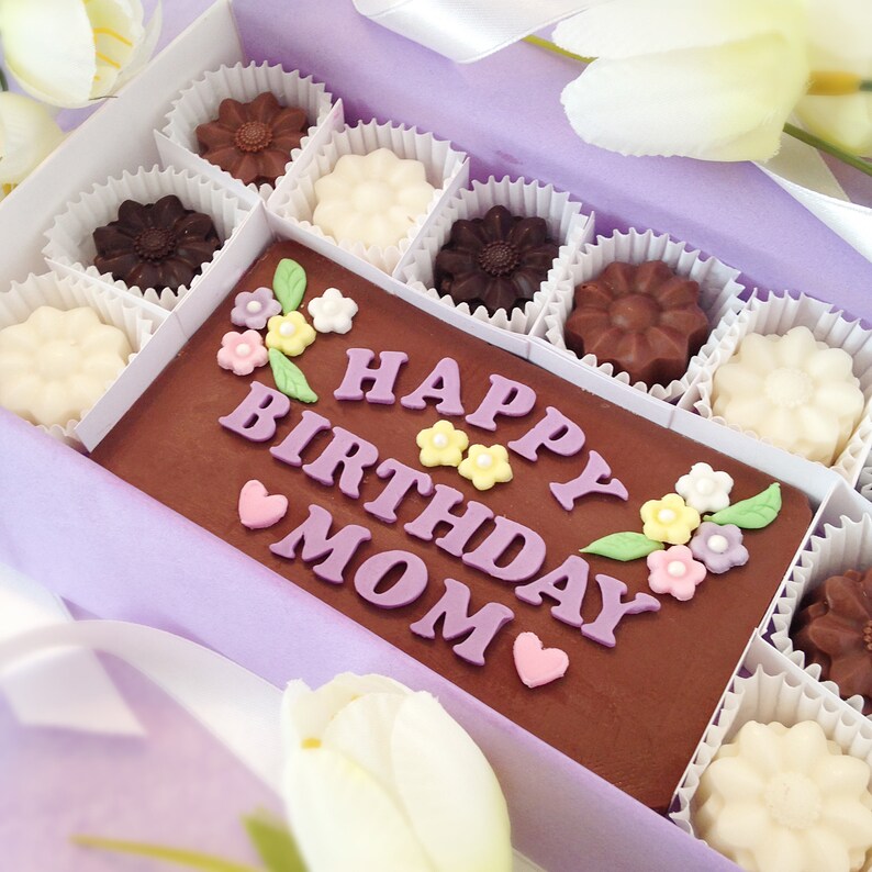 Birthday Chocolates Birthday Gift for Mom Happy Birthday Mom Chocolates Chocolate Flowers Gift for Her image 5