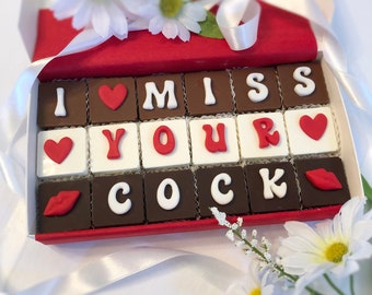 I Miss Your Cock Chocolates - Naughty Chocolate Gift for Boyfriend - I Miss Your Dick Chocolates - Long Distance Chocolate Gift