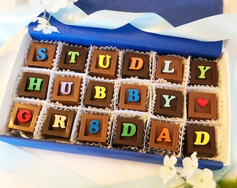 Chocolats Studly Hubby pour la fête des pères - Chocolats pour la fête des pères par femme - Cadeau pour mari pour la fête des pères - Cadeau de père unique - Chocolat