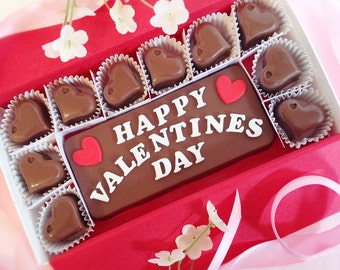 Happy Valentines Day Custom Chocolates - Valentine Chocolate Box - Valentines Day Gift - Gluten Free Chocolates