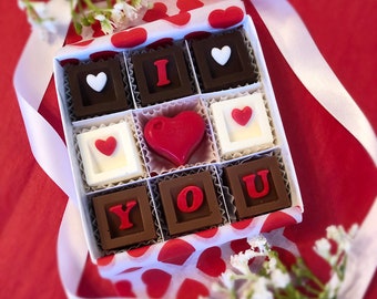 I Love You Valentine Chocolates - I Love You Message Chocolates - Valentine Gift - I Love You Gift - Valentine Chocolate Gift