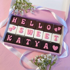 Personalized New Baby Girl Chocolate Gift Baby Girl Congratulation Chocolates New Baby Girl Gift image 5