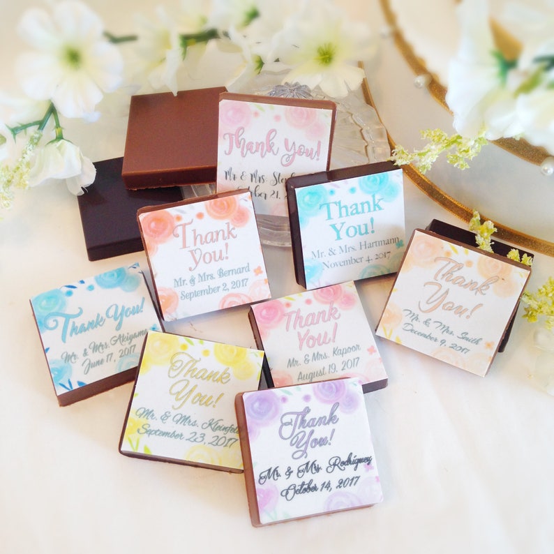 Personalized Chocolate Wedding Favors 18 Bride and Groom Etsy