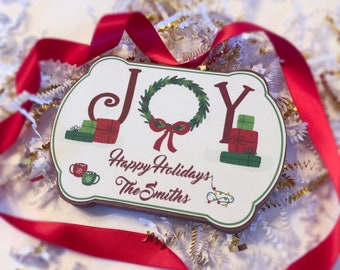 Christmas Card JOY - Personalized Chocolate - Custom Chocolate Xmas Card - Chocolate Christmas Gift - Holiday - Personalized Christmas Card