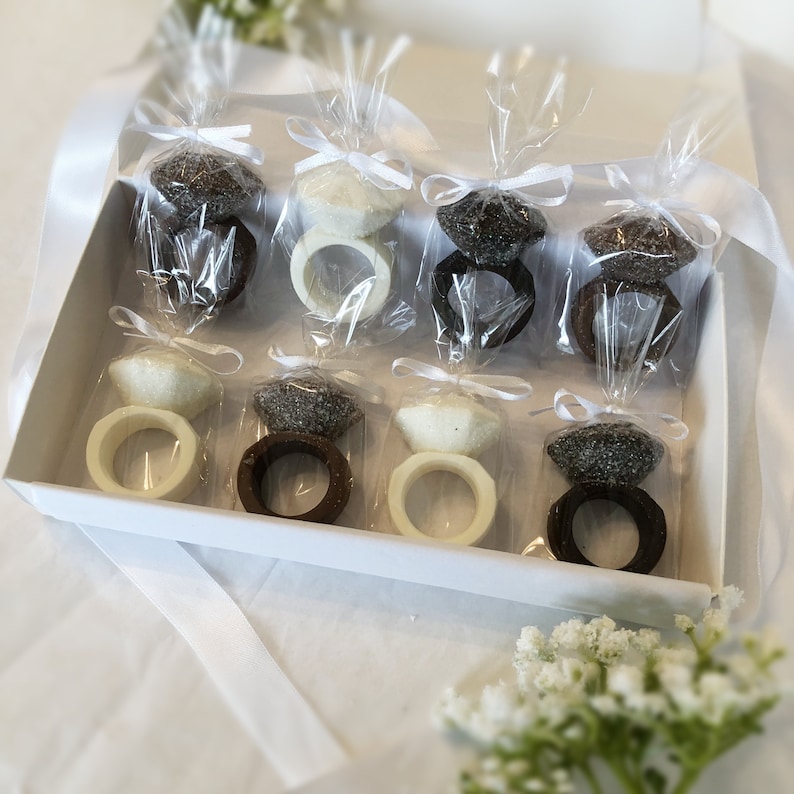 12 or 8 Chocolate Engagement Ring Party Favors Ring Shaped Etsy