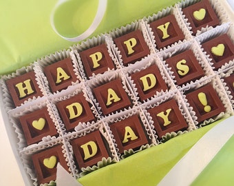 Dad's Day Milk Chocolate Message - Fathers Day Chocolate Box - Unique Gift for Dad - Happy Father's Day Chocolates - Chocolate Father's Day