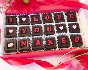 I Love You Naked Chocolates - Chocolate Valentine for Her - Valentine Gift for Husband - Gift for Him - Valentine Gift - Girlfriend Gift