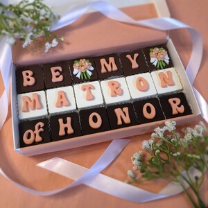 Matron of Honor Proposal Gift Chocolates Will You Be My Matron of Honor Proposal Be My MOH Gift Box image 1