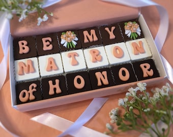 Matron of Honor Proposal Gift Chocolates - Will You Be My Matron of Honor Proposal - Be My MOH Gift Box