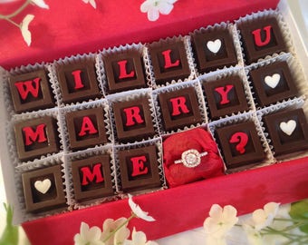 Will You Marry Me Chocolates & Ring - Chocolate Marriage Proposal - Unique Marriage Proposal - Marry Me Chocolates
