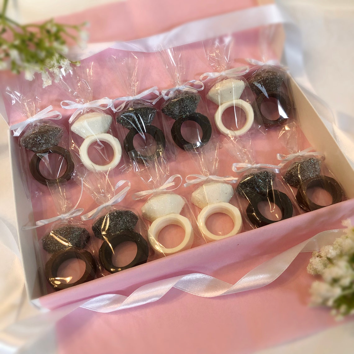 12 or 8 Chocolate Engagement Ring Party Favors Ring Shaped Etsy
