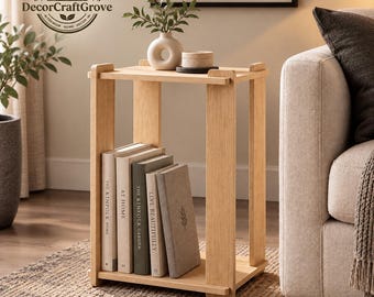 Solid Wooden Nightstand and Side Table | Wooden Nightstand | Side Table | Narrow Nightstand | Modern Nightstand | Sofa Table | Record Stand