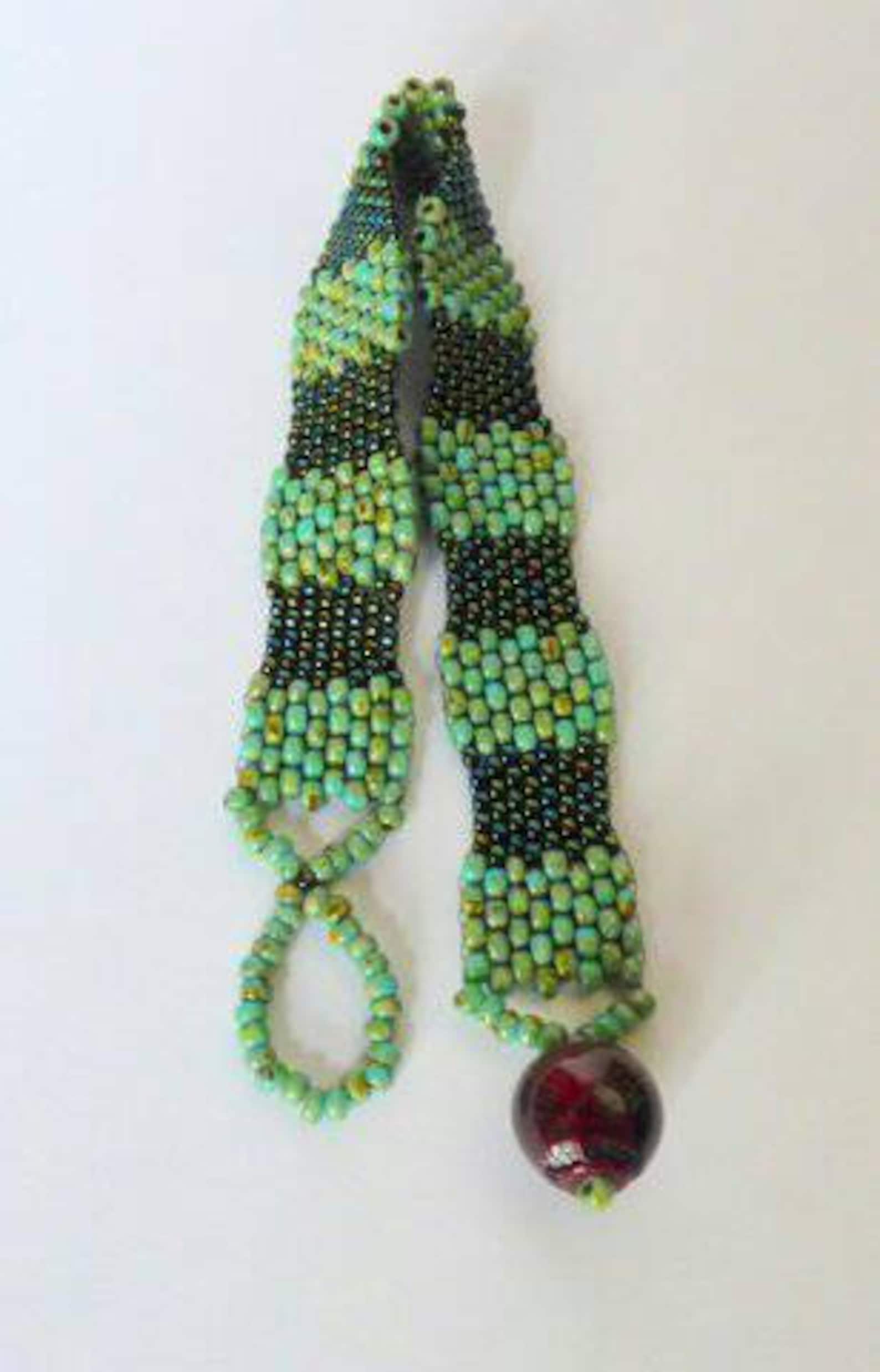 Handstitched Peyote Beaded Bracelet With Color Changing Clasp Etsy