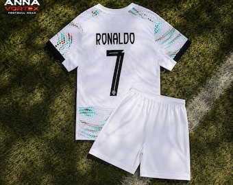 Cristiano Ronaldo #7 Portugal Euro 2024 Away Jersey, Blue Azulejo Soccer Shirt, CR7 Portugal Football Fan Kit