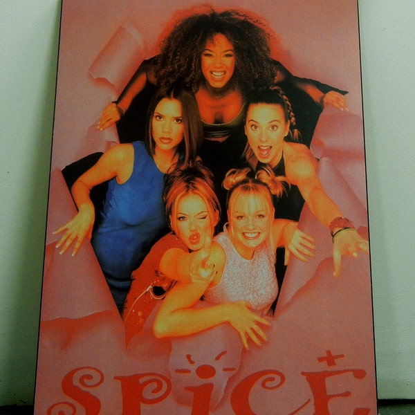 ON SALE Spice Girls wall hanging wall art portrait girl power rare