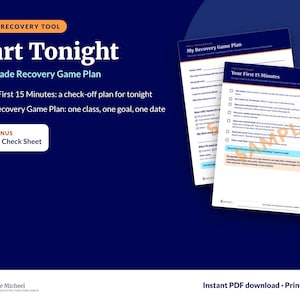 Grade Recovery Plan for Teens | Missing Assignments Game Plan | Start Tonight Checklist | ADHD Executive Function Student Printable