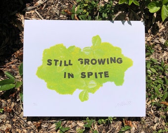 Still Growing In Trotze - Risograph Typographic Art Print