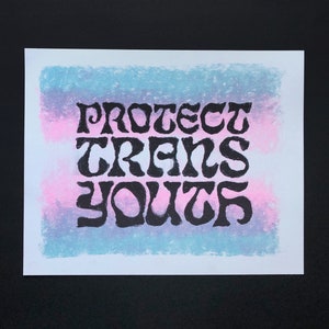 Protect Trans Youth Risograph Art Print