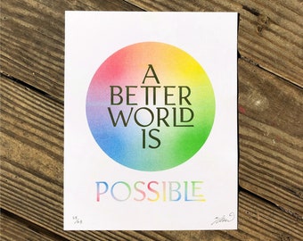 A Better World Is Possible - 4 Color Risograph Art Print